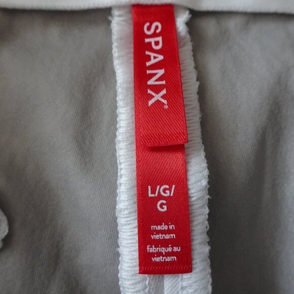 Spanx On-The-Go Slim Straight Pant Women's Size L White Classic Stretch 20372T - Picture 6 of 9